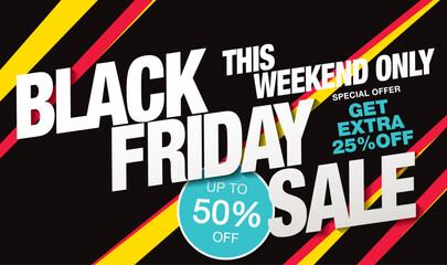 black friday sale banner layout design, vector ilustration