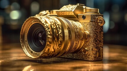 Coffee Cup Lens: Vintage Object for Retro Photography with Old Camera Equipment and Antique Film, generative AI
