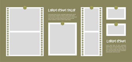 Pictures or photos frame collage. comics page grid layout abstract photo frames and digital photo wall template
