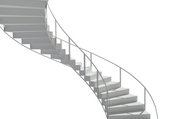 Digital png illustration of white spiral staircase on transparent background