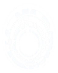 Digital png illustration of white digital circles on transparent background