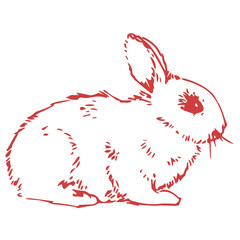 Fototapeta premium Digital png illustration of red rabbit on transparent background