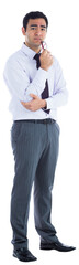 Digital png photo of biracial businessman standing on transparent background