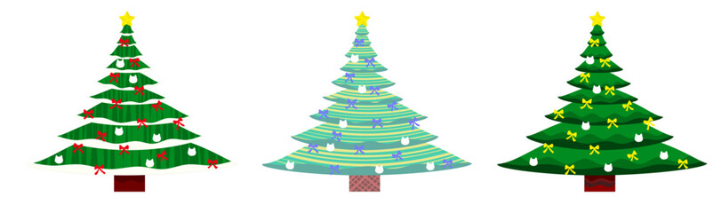 リポンと猫のクリスマスツリー　３種類