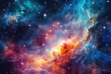 Fototapeta na wymiar Colorful space galaxy cloud nebula background wallpaper.