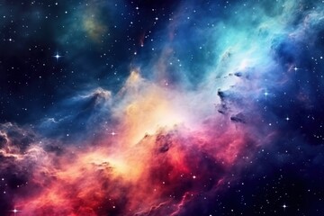 Colorful space galaxy cloud nebula background wallpaper.
