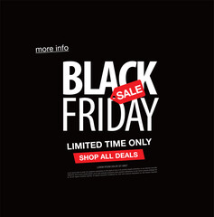 black friday sale banner layout design, vector ilustration