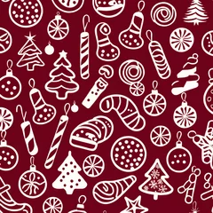 Gordijnen Christmas food background. © Parkaidowe