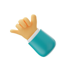 Call me sign hand gestures 3D illustration
