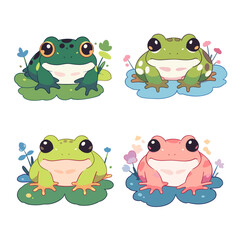 Cute Kawaii Frog Set