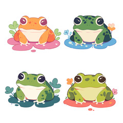 Cute Kawaii Frog Set