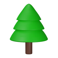 3D Render. Christmas trees isolaed on transparent background. png file. Holiday elements