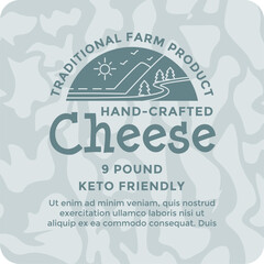 Cheese traditional farm product label or emblem