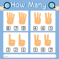 Fototapeta premium Illustrator of How many three