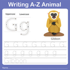 Illustrator of writing a-z animal  gibbon