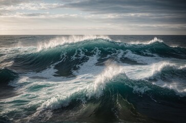 Ocean wave breaking on the beach