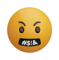 Swear emoji modern 3D Illustration