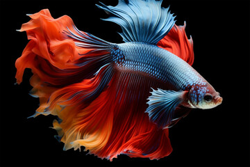Fototapeta premium fish on black generative ai