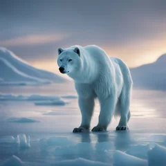 Foto op Canvas polar bear on ice in winter  generative ai © yusmahendra0408
