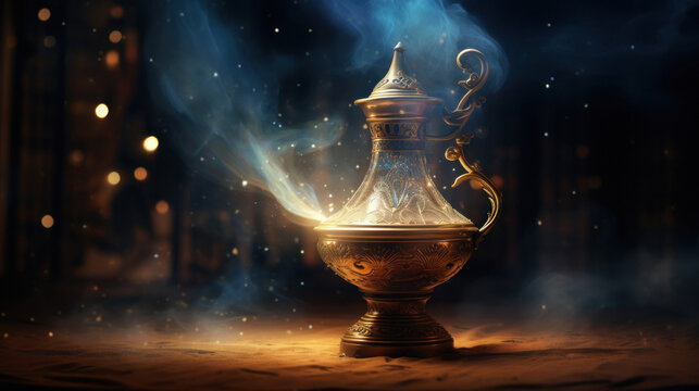 magical and mysteries gold lamp or chirag