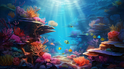 Fototapeta na wymiar A colorful coral reef