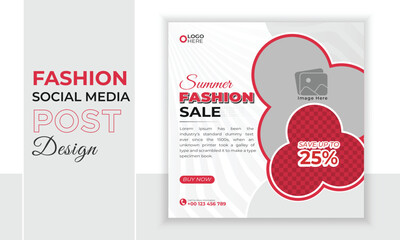 Fashion sale social media facebook past design template.