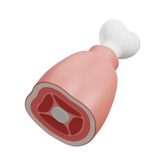 Meat 3D illustration of food, bakery