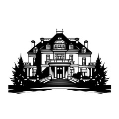 Mansion Logo Monochrome Design Style