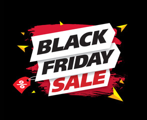 black friday sale banner layout design, vector ilustration