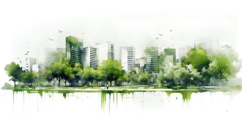 Urban planning and landscaping project. It features a comprehensive layout of a city, including buildings, parks, and roads, demonstrating the intricate process of urban development and design.