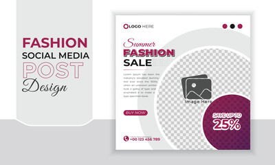 Fashion sale social media facebook past design template.