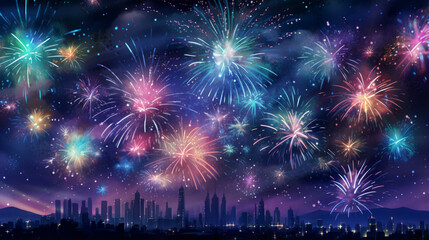 Fototapeta na wymiar Vibrant Sparkler - New Year's Celebration Background