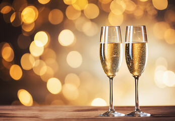 Two glasses of champagne.