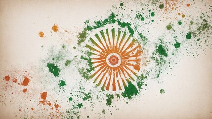 Abstract tricolor Indian flag. Watercolor illustration of background for republic Day, independence  - obrazy, fototapety, plakaty