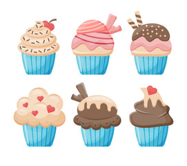 Delicious cupcake. Dessert vector illustration design