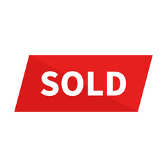 Sold Sign In Red Parallelogram Shape For Sale Stock Information Buy
