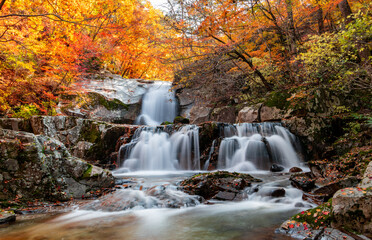 waterfalls in autumn