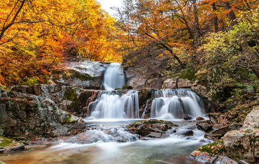 waterfall in autumn