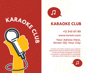 Karaoke club business or visiting card vector