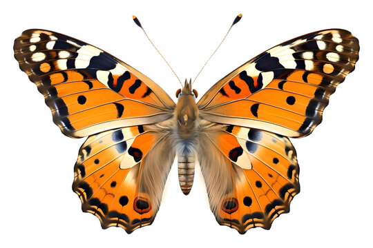 Painted Lady Butterfly Isolated on a transparent background, Generative AI