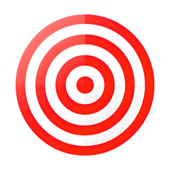 Red White Target Icon Isolated On a Transparent Background, Generative AI