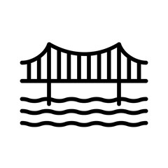 Black line icon for Bridge