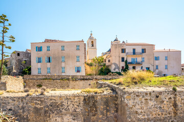 View at the Buildings in Citadela of Calvi town in Corsica - France