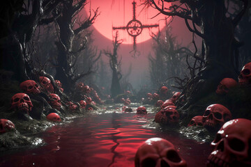 Flowerpunk Fusion: Skulls and Nature in Artistic Harmony, Generative AI