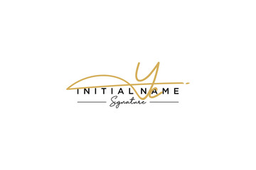Initial YC signature logo template vector. Hand drawn Calligraphy lettering Vector illustration.