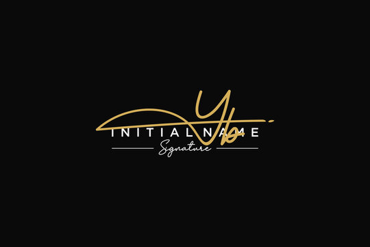 Initial YB signature logo template vector. Hand drawn Calligraphy lettering Vector illustration.