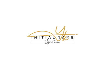 Initial YK signature logo template vector. Hand drawn Calligraphy lettering Vector illustration.