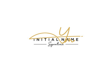 Initial YM signature logo template vector. Hand drawn Calligraphy lettering Vector illustration.