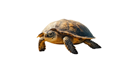 Giant tortoise isolated on transparent background. Ai generated.