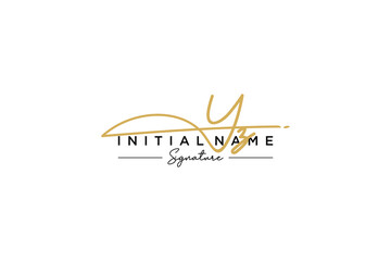 Initial YZ signature logo template vector. Hand drawn Calligraphy lettering Vector illustration.
